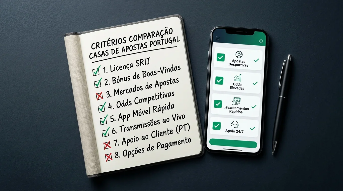 Comparação de critérios de avaliação de casas de apostas licenciadas pelo SRIJ em Portugal